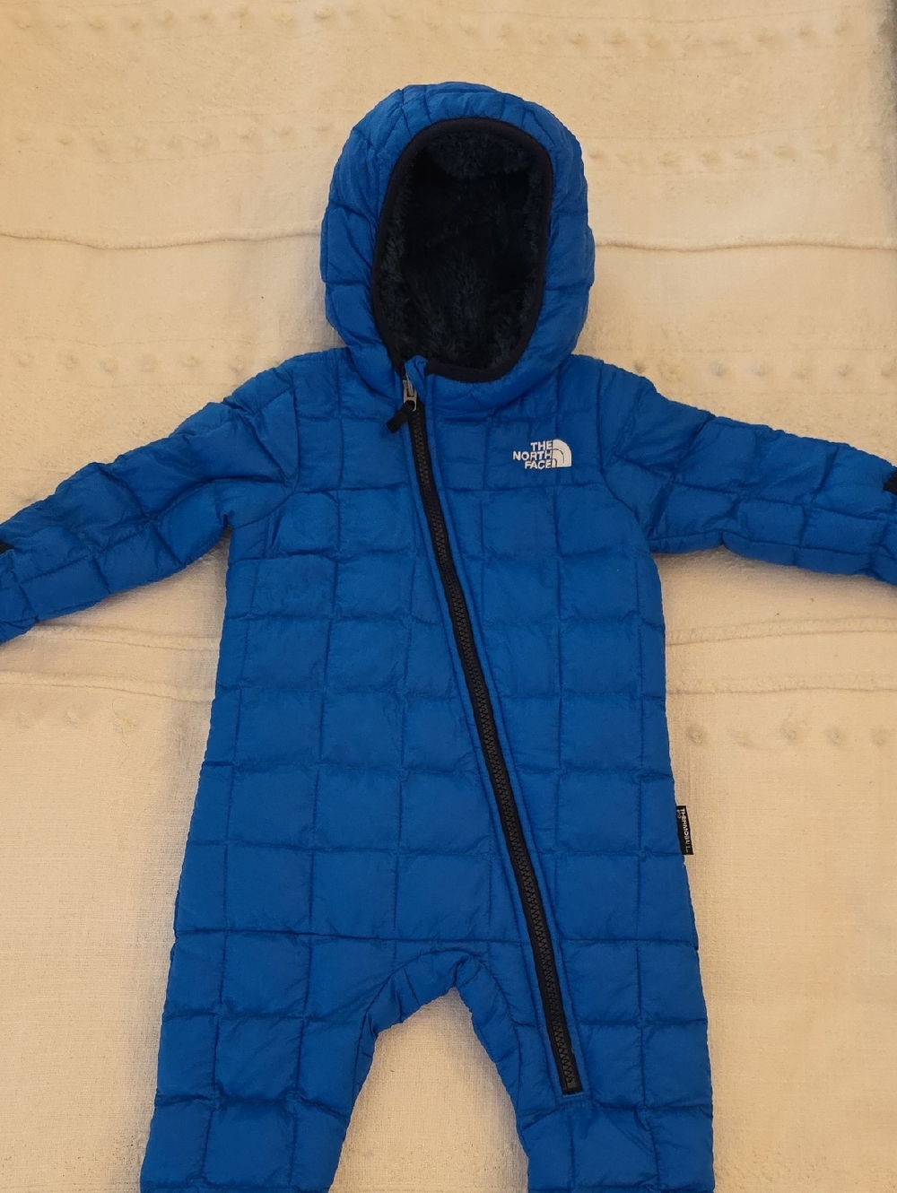 The North Face Royal Blue Hooded Insulated One-Piece Footie